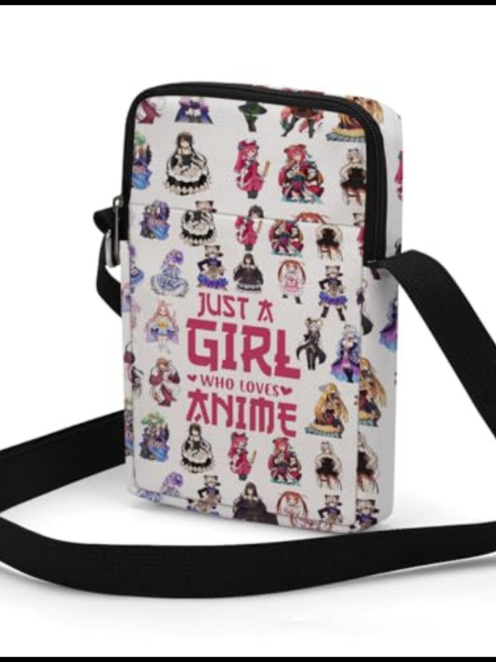 Canvas Crossbody Bag Anime Sling Bag Adjustable Strap Phone Bag Gift